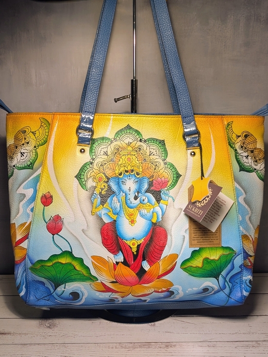Sukriti Handbags - Sukriti Hand Painted Leather Tote Bag